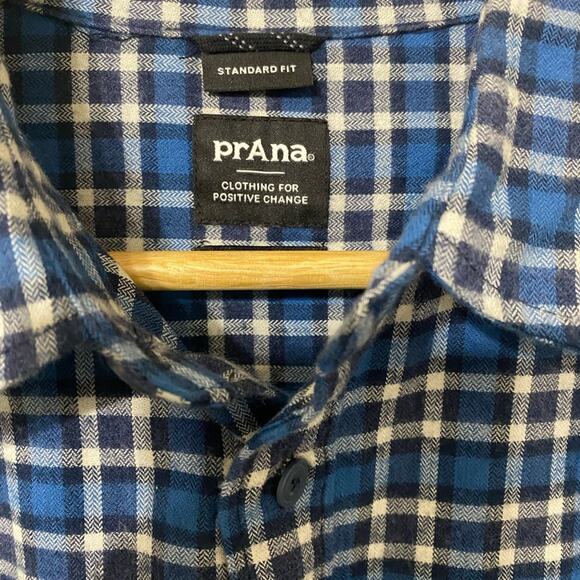 Prana Men's Los Feliz Blue Long Sleeve Flannel Shirt NEW Size Small Standard Fit - Picture 3 of 6